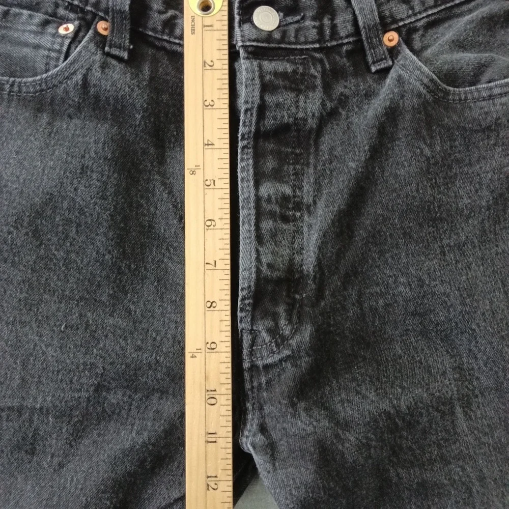 Levis Premium 501 Original Fit Jeans Mens 36x34 Black Straight Leg 00501-2456